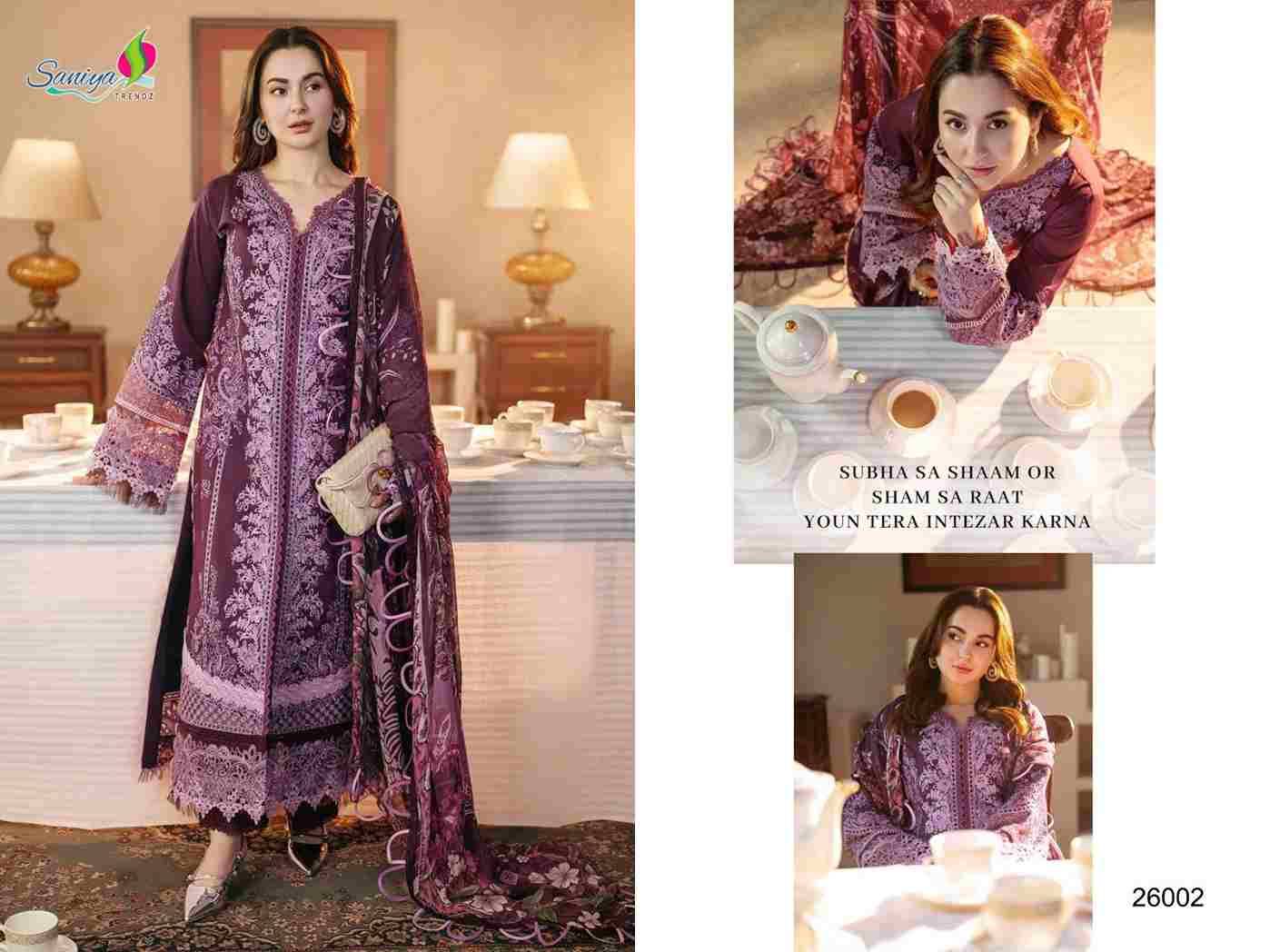 Ombre Vol-26 By Saniya Trendz 26001 To 26002 Series Beautiful Pakistani Suits Colorful Stylish Fancy Casual Wear & Ethnic Wear Cotton Embroidered Dresses At Wholesale Price