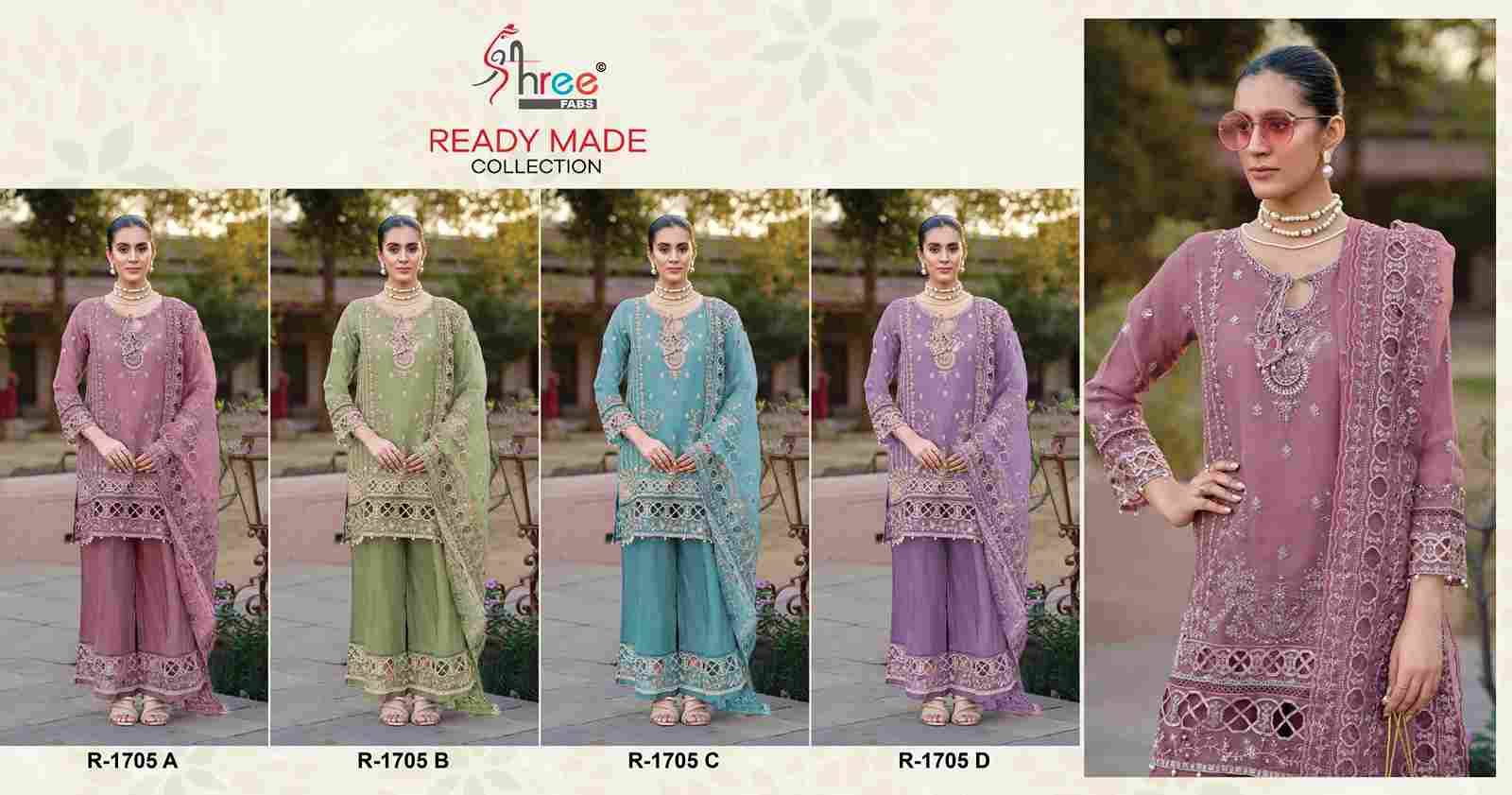 Shree Fabs Hit Design R-1705 Colours By Shree Fabs R-1705-A To R-1705-D Series Beautiful Pakistani Suits Stylish Fancy Colorful Party Wear & Occasional Wear Jimmy Choo Silk Embroidered Dresses At Wholesale Price