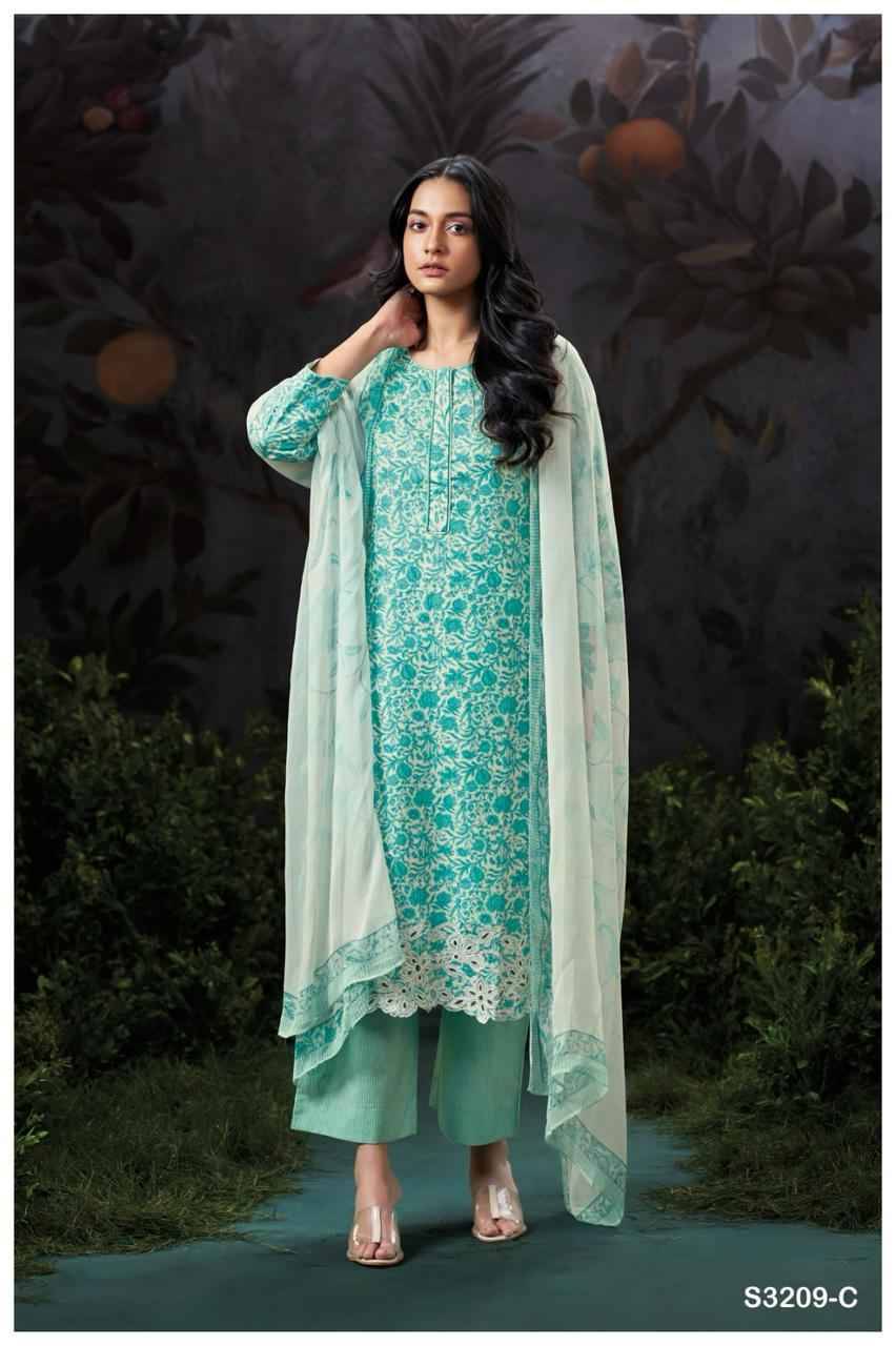 Avari-3209 By Ganga Fashion 3209-A To 3209-D Series Beautiful Festive Suits Colorful Stylish Fancy Casual Wear & Ethnic Wear Pure Cotton Print Dresses At Wholesale Price