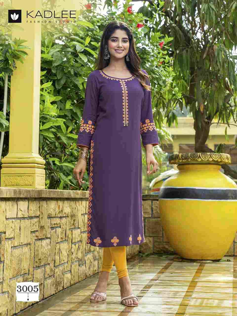 Chanchal By Kadlee 3001 To 3006 Series Designer Stylish Fancy Colorful Beautiful Party Wear & Ethnic Wear Collection Rayon With Work Kurtis At Wholesale Price