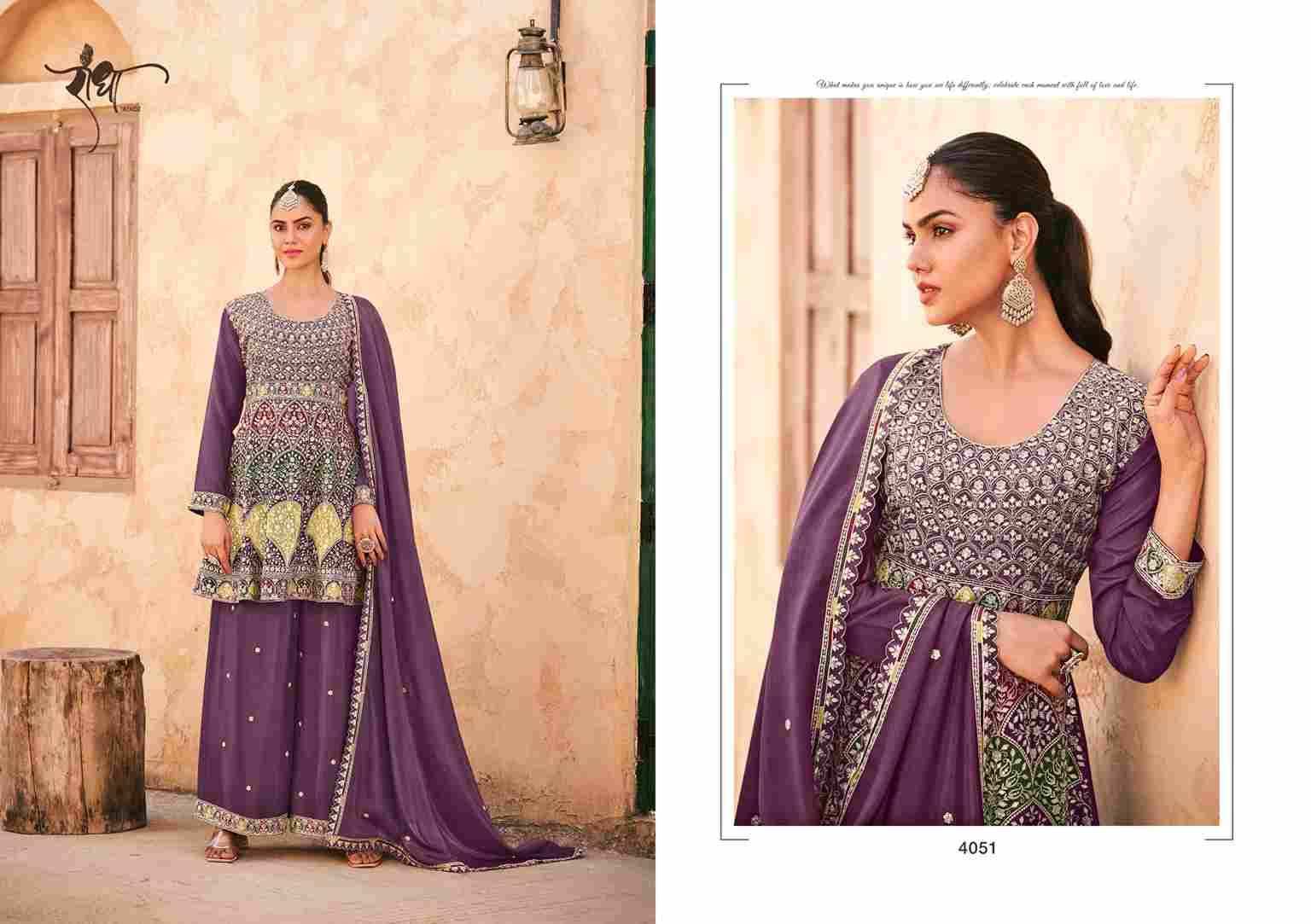 Pahal By Radha Trendz 4051 To 4054 Series Sharara Suits Beautiful Fancy Colorful Stylish Party Wear & Occasional Wear Chinnon Dresses At Wholesale Price