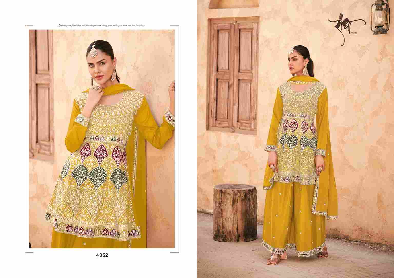 Pahal By Radha Trendz 4051 To 4054 Series Sharara Suits Beautiful Fancy Colorful Stylish Party Wear & Occasional Wear Chinnon Dresses At Wholesale Price