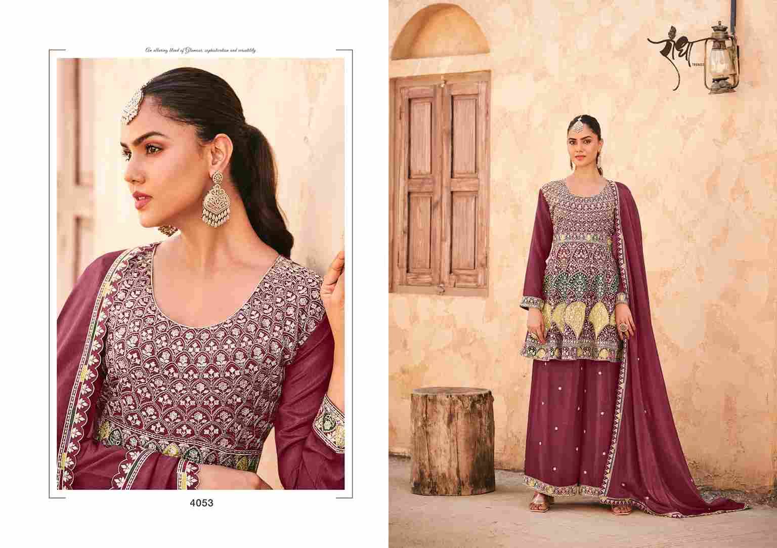 Pahal By Radha Trendz 4051 To 4054 Series Sharara Suits Beautiful Fancy Colorful Stylish Party Wear & Occasional Wear Chinnon Dresses At Wholesale Price