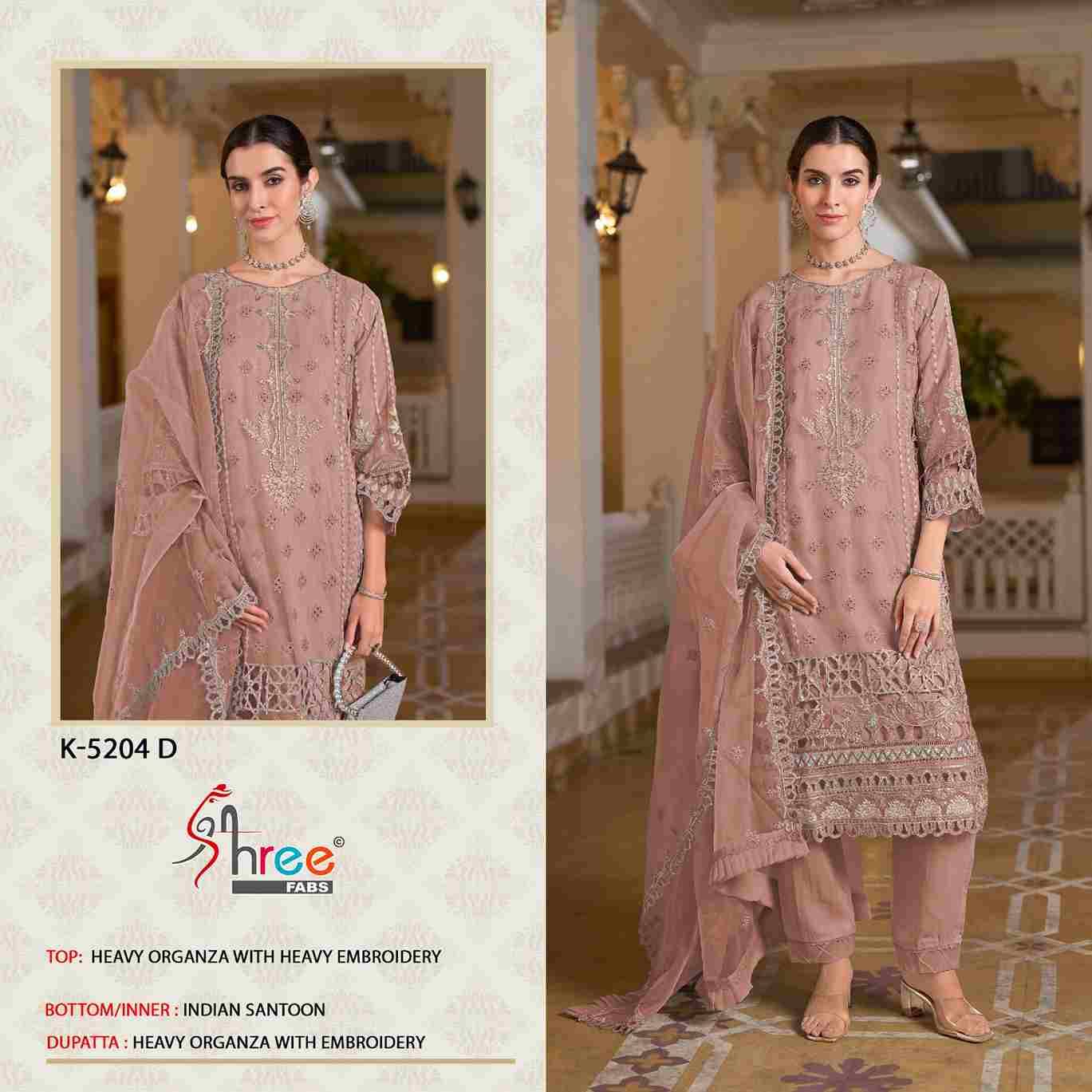 Shree Fabs Hit Design K-5204 Colours By Shree Fabs K-5204-A To K-5204-D Series Designer Pakistani Suits Beautiful Fancy Stylish Colorful Party Wear & Occasional Wear Organza With Embroidery Dresses At Wholesale Price