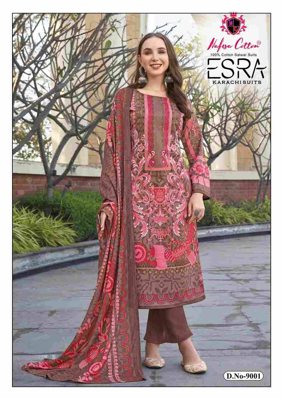 Esra Vol-9 By Nafisa Cotton 9001 To 9006 Series Beautiful Stylish Festive Suits Fancy Colorful Casual Wear & Ethnic Wear & Ready To Wear Pure Soft Cotton Dresses At Wholesale Price