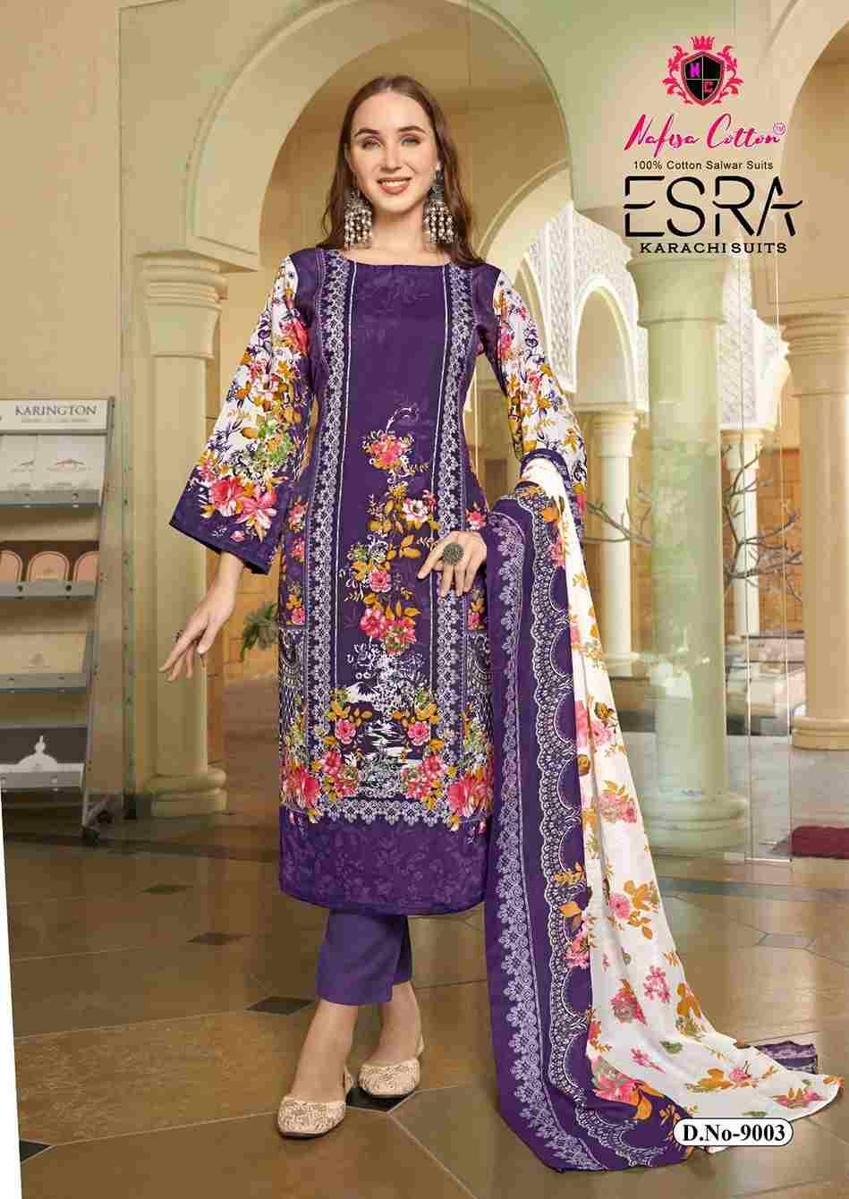Esra Vol-9 By Nafisa Cotton 9001 To 9006 Series Beautiful Stylish Festive Suits Fancy Colorful Casual Wear & Ethnic Wear & Ready To Wear Pure Soft Cotton Dresses At Wholesale Price