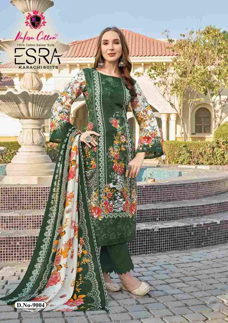 Esra Vol-9 By Nafisa Cotton 9001 To 9006 Series Beautiful Stylish Festive Suits Fancy Colorful Casual Wear & Ethnic Wear & Ready To Wear Pure Soft Cotton Dresses At Wholesale Price