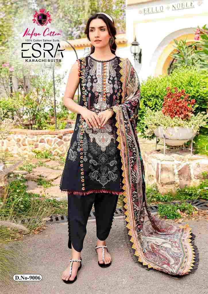 Esra Vol-9 By Nafisa Cotton 9001 To 9006 Series Beautiful Stylish Festive Suits Fancy Colorful Casual Wear & Ethnic Wear & Ready To Wear Pure Soft Cotton Dresses At Wholesale Price