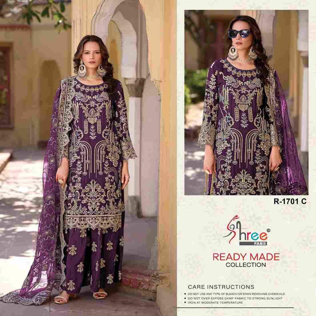 Shree Fabs Hit Design R-1701 Colours By Shree Fabs R-1701-A To R-1701-D Series Beautiful Pakistani Suits Stylish Fancy Colorful Party Wear & Occasional Wear Chinnon Embroidered Dresses At Wholesale Price