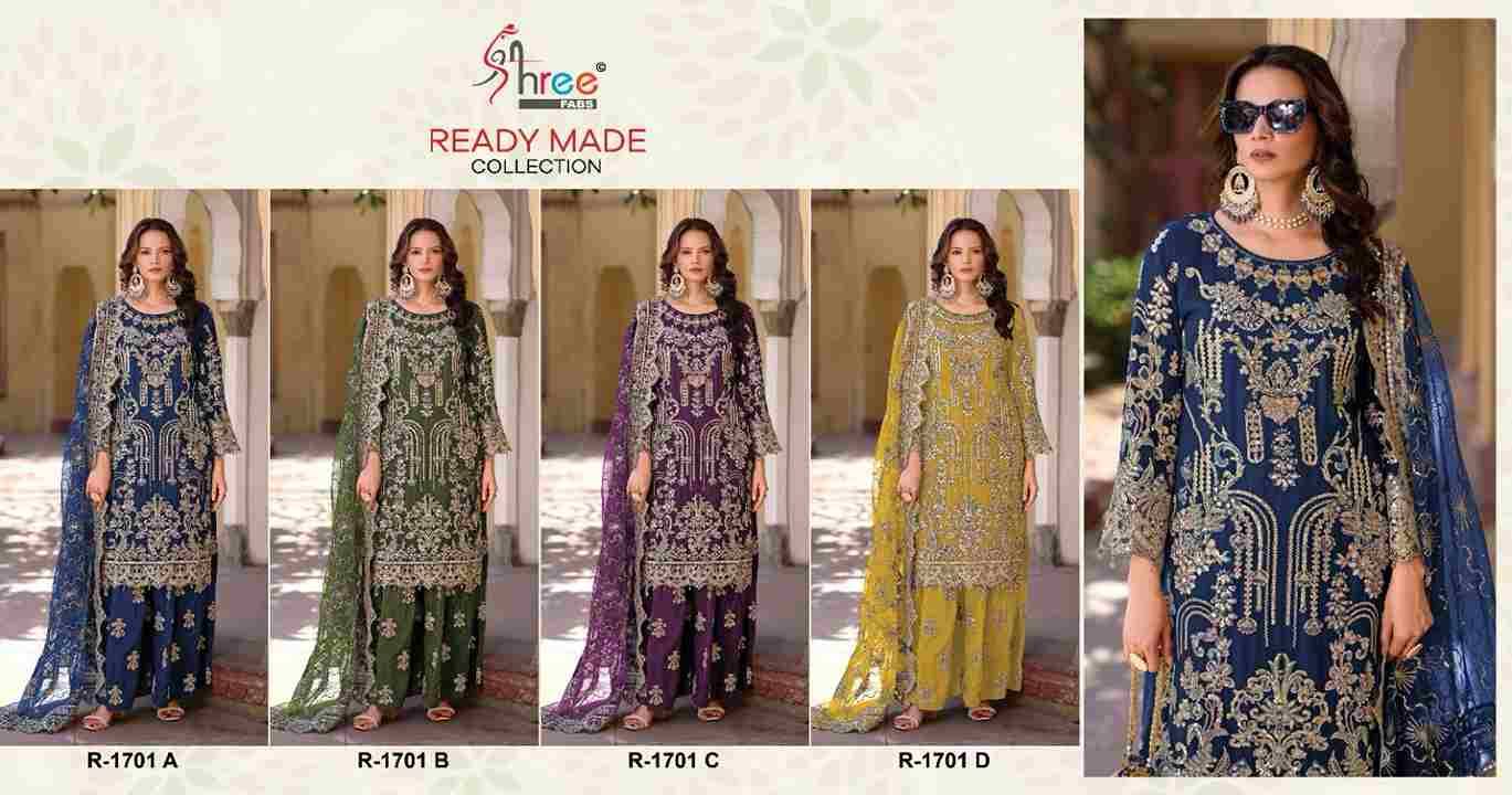 Shree Fabs Hit Design R-1701 Colours By Shree Fabs R-1701-A To R-1701-D Series Beautiful Pakistani Suits Stylish Fancy Colorful Party Wear & Occasional Wear Chinnon Embroidered Dresses At Wholesale Price