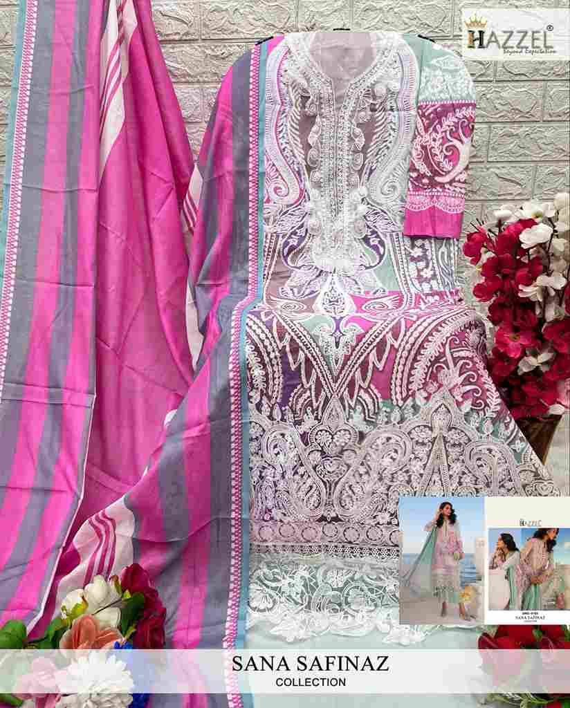 Ramsha Rangrez Luxury Lawn By Hazzel Designer Festive Pakistani Suits Collection Beautiful Stylish Fancy Colorful Party Wear & Occasional Wear Heavy Cotton Print With Patch Work Dresses At Wholesale Price