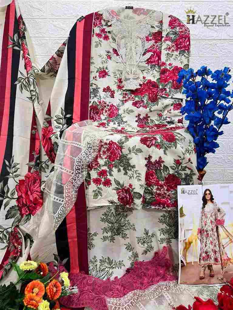 Ramsha Rangrez Luxury Lawn By Hazzel Designer Festive Pakistani Suits Collection Beautiful Stylish Fancy Colorful Party Wear & Occasional Wear Heavy Cotton Print With Patch Work Dresses At Wholesale Price