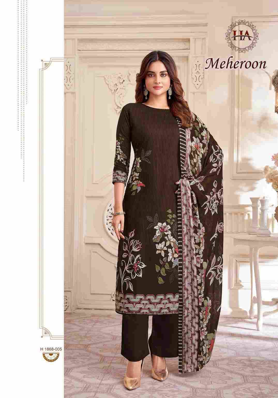 Meheroon By Harshit Fashion Hub 1868-001 To 1868-006 Series Beautiful Festive Suits Stylish Fancy Colorful Casual Wear & Ethnic Wear Pure Viscose Rayon Dresses At Wholesale Price