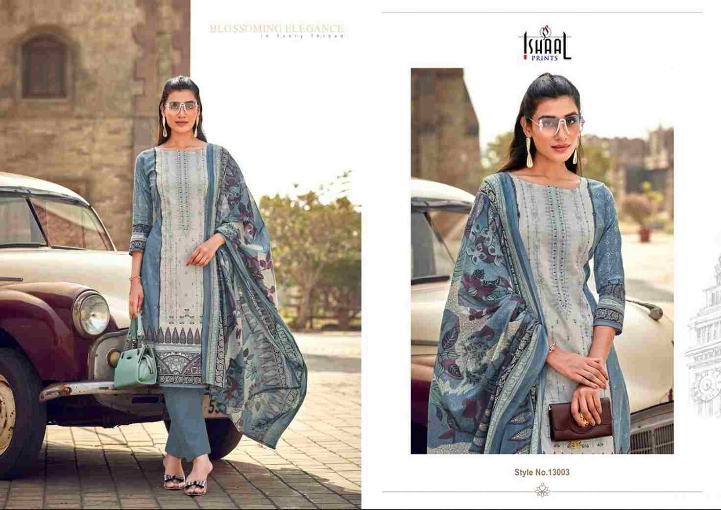Embroidered Vol-13 By Ishaal Prints 13001 To 13010 Series Beautiful Suits Colorful Stylish Fancy Casual Wear & Ethnic Wear Pure Lawn Printed Dresses At Wholesale Price