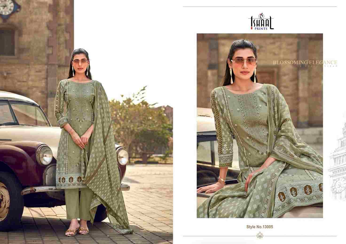 Embroidered Vol-13 By Ishaal Prints 13001 To 13010 Series Beautiful Suits Colorful Stylish Fancy Casual Wear & Ethnic Wear Pure Lawn Printed Dresses At Wholesale Price
