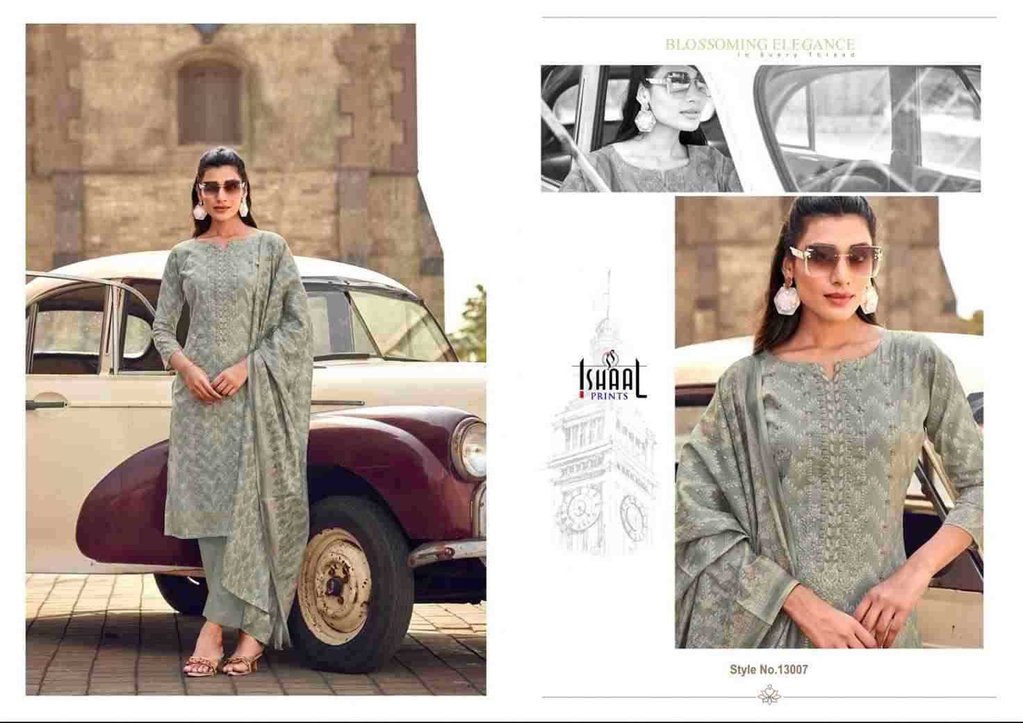Embroidered Vol-13 By Ishaal Prints 13001 To 13010 Series Beautiful Suits Colorful Stylish Fancy Casual Wear & Ethnic Wear Pure Lawn Printed Dresses At Wholesale Price