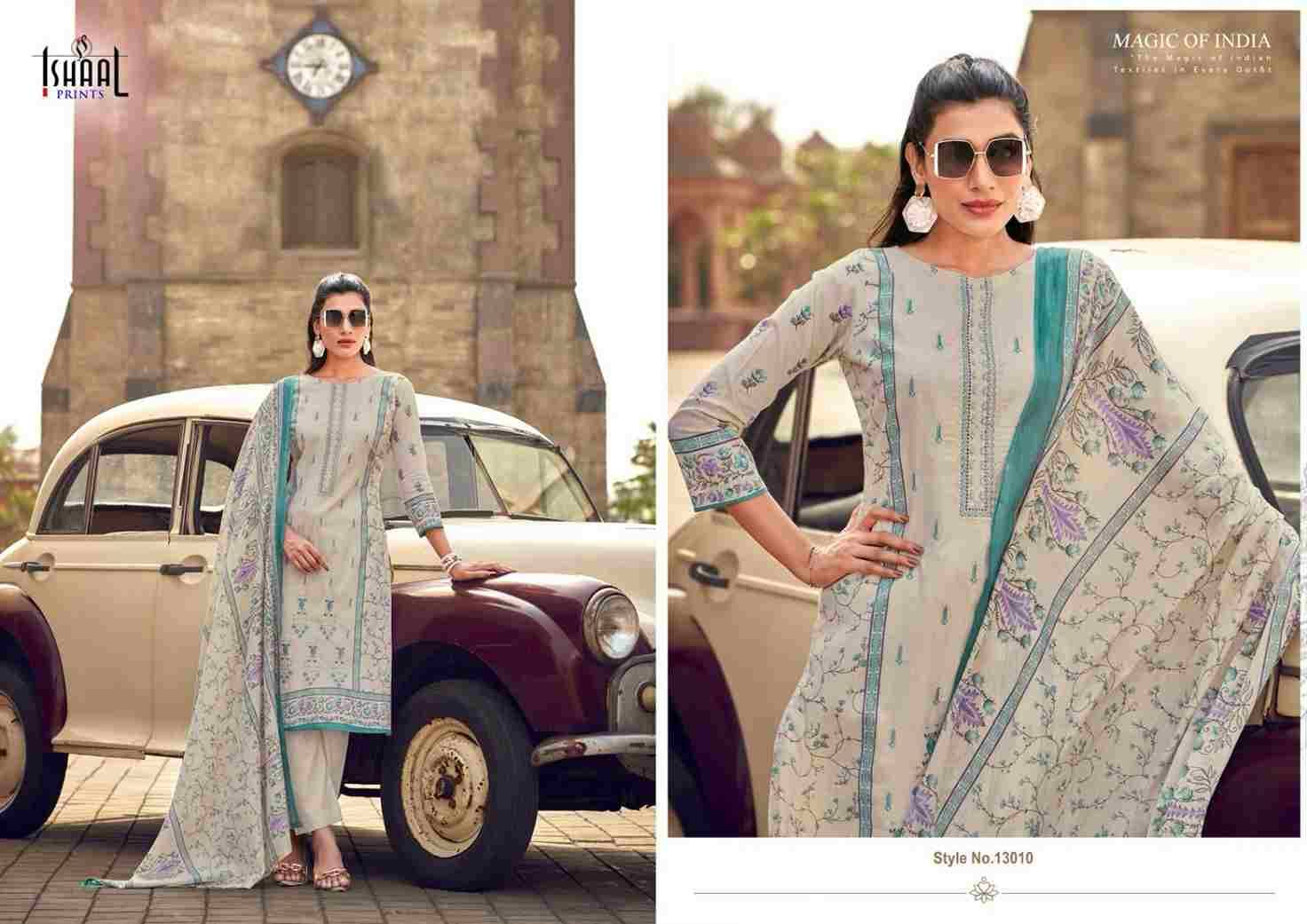 Embroidered Vol-13 By Ishaal Prints 13001 To 13010 Series Beautiful Suits Colorful Stylish Fancy Casual Wear & Ethnic Wear Pure Lawn Printed Dresses At Wholesale Price