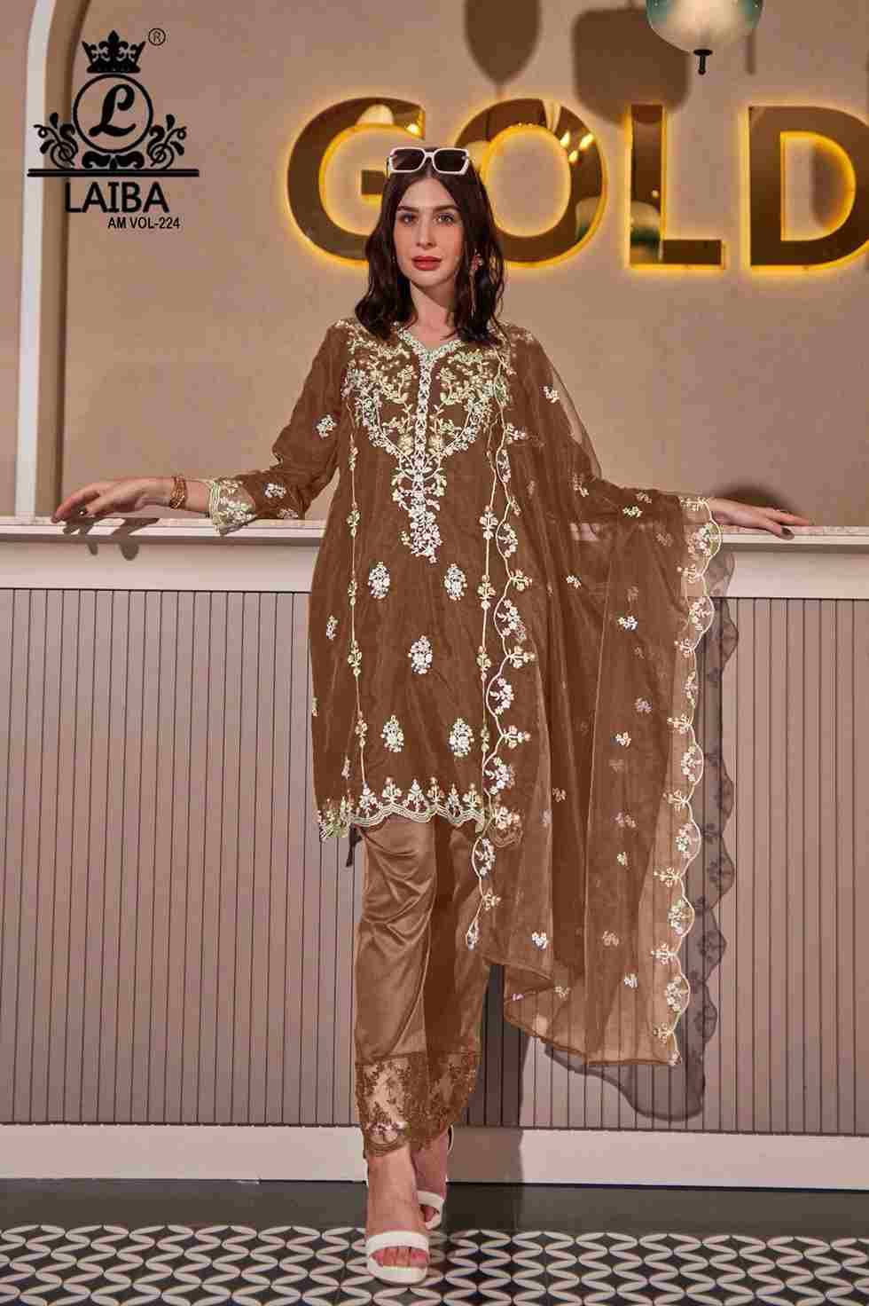 AM Vol-224 By Laiba 224-A To 224-C Series Beautiful Pakistani Suits Colorful Stylish Fancy Casual Wear & Ethnic Wear Pure Organza Embroidered Dresses At Wholesale Price