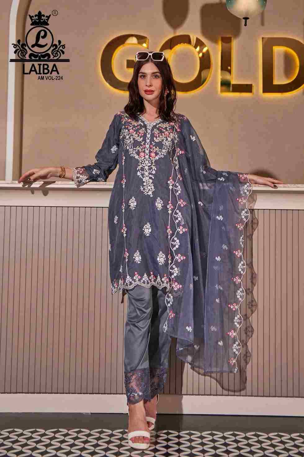 AM Vol-224 By Laiba 224-A To 224-C Series Beautiful Pakistani Suits Colorful Stylish Fancy Casual Wear & Ethnic Wear Pure Organza Embroidered Dresses At Wholesale Price
