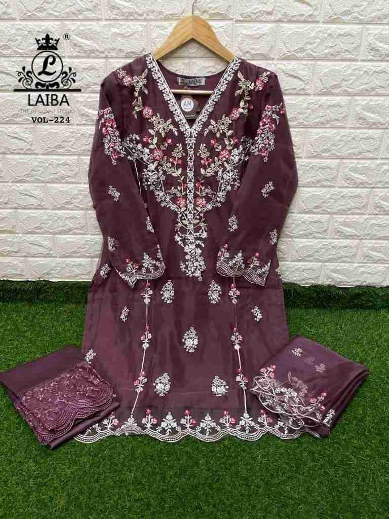 AM Vol-224 By Laiba 224-A To 224-C Series Beautiful Pakistani Suits Colorful Stylish Fancy Casual Wear & Ethnic Wear Pure Organza Embroidered Dresses At Wholesale Price