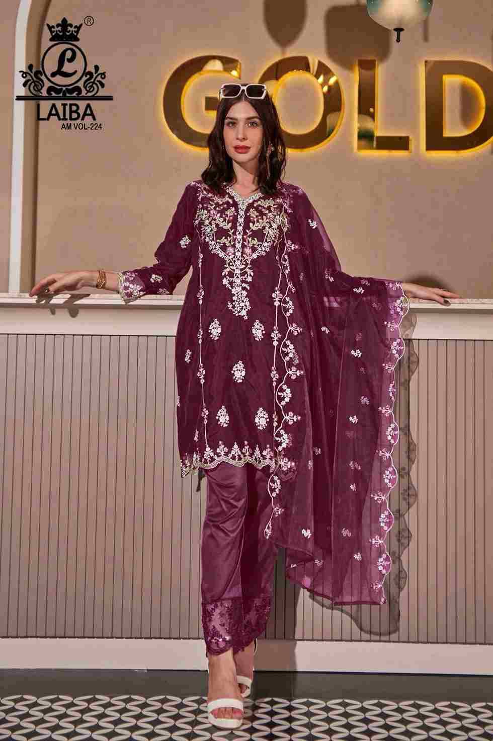 AM Vol-224 By Laiba 224-A To 224-C Series Beautiful Pakistani Suits Colorful Stylish Fancy Casual Wear & Ethnic Wear Pure Organza Embroidered Dresses At Wholesale Price