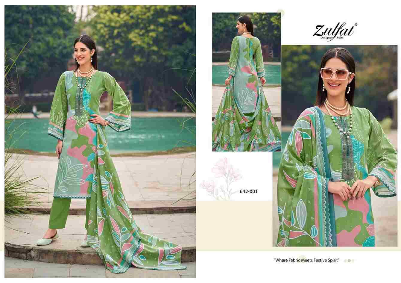 Farah By Zulfat 642-001 To 642-006 Series Beautiful Festive Suits Colorful Stylish Fancy Casual Wear & Ethnic Wear Pure Cotton Print Dresses At Wholesale Price