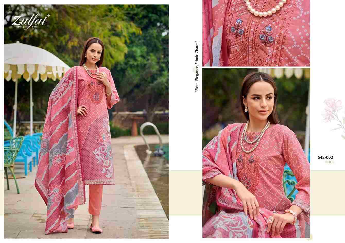 Farah By Zulfat 642-001 To 642-006 Series Beautiful Festive Suits Colorful Stylish Fancy Casual Wear & Ethnic Wear Pure Cotton Print Dresses At Wholesale Price