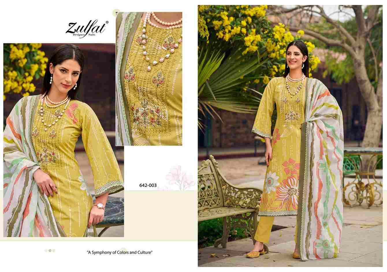 Farah By Zulfat 642-001 To 642-006 Series Beautiful Festive Suits Colorful Stylish Fancy Casual Wear & Ethnic Wear Pure Cotton Print Dresses At Wholesale Price