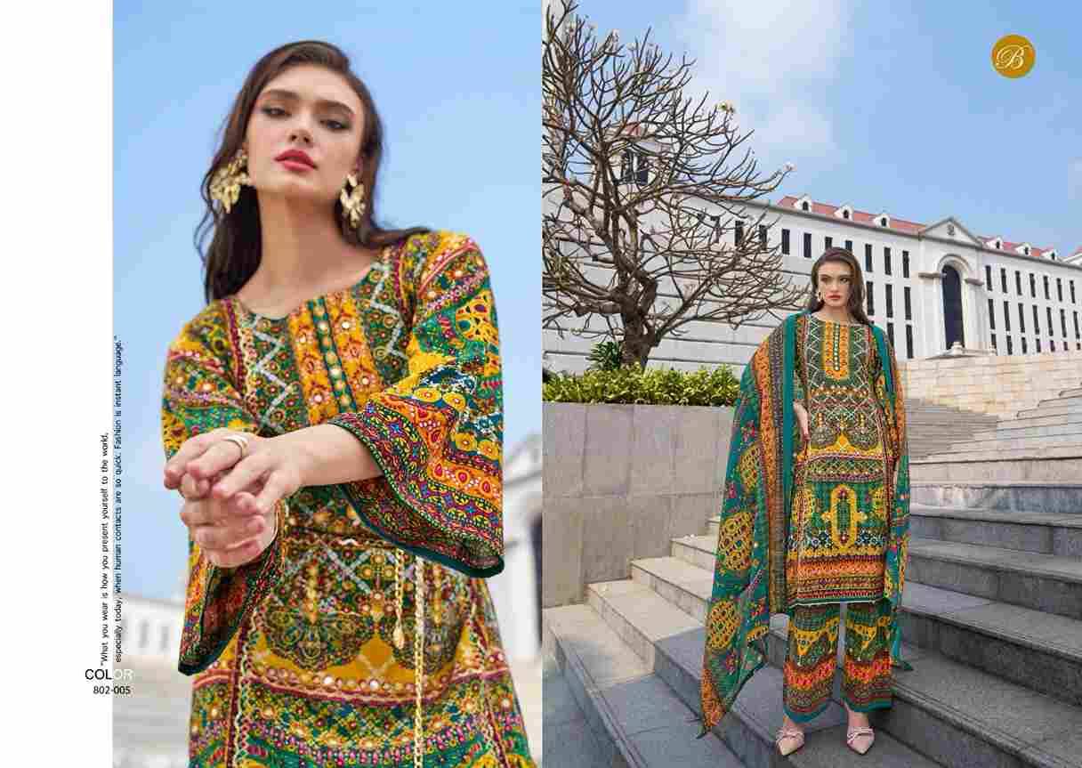 Shaheen Vol-4 By Belliza 802-001 To 802-008 Series Beautiful Festive Suits Stylish Fancy Colorful Casual Wear & Ethnic Wear Pure Viscose Rayon Print Dresses At Wholesale Price