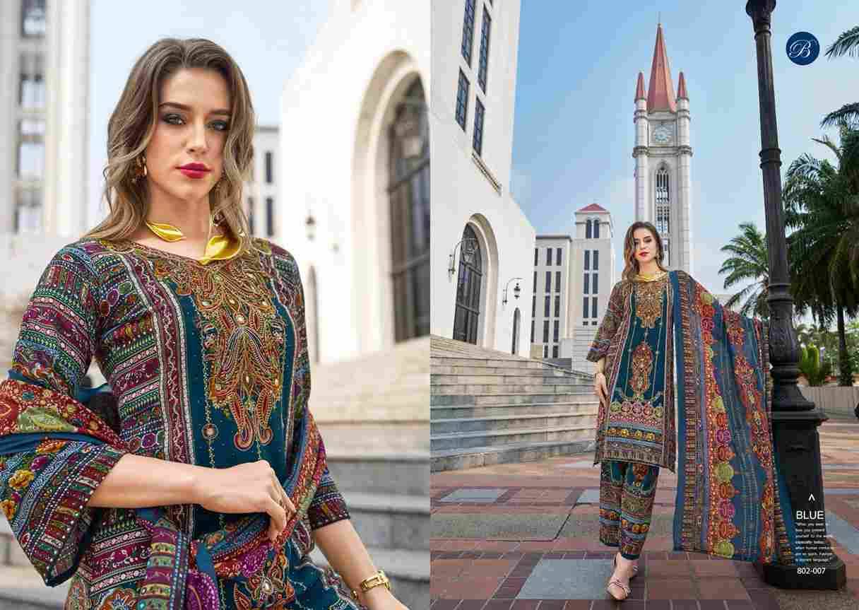 Shaheen Vol-4 By Belliza 802-001 To 802-008 Series Beautiful Festive Suits Stylish Fancy Colorful Casual Wear & Ethnic Wear Pure Viscose Rayon Print Dresses At Wholesale Price