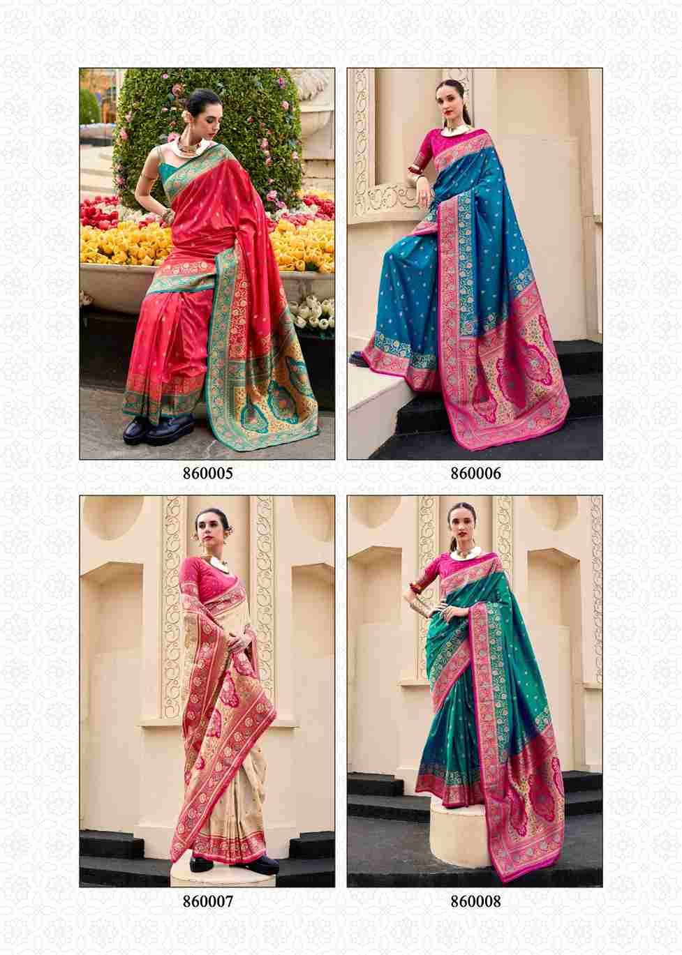 Soundarya Silk By Rajpath 860001 To 860008 Series Indian Traditional Wear Collection Beautiful Stylish Fancy Colorful Party Wear & Occasional Wear Soft Banarasi Silk Sarees At Wholesale Price