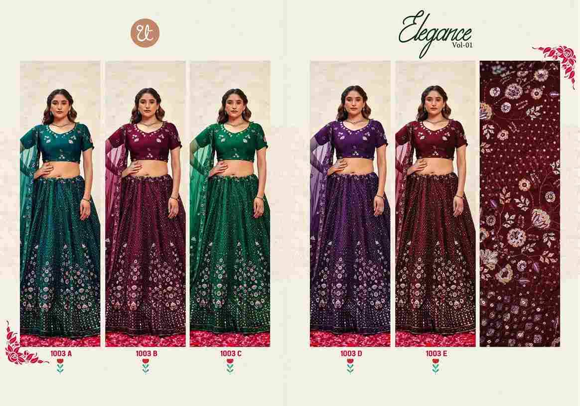 Elegance Vol-1 By Thread Thrill 1003-A To 1003-E Series Designer Beautiful Wedding Bridal Collection Occasional Wear & Party Wear Silk Lehengas At Wholesale Price