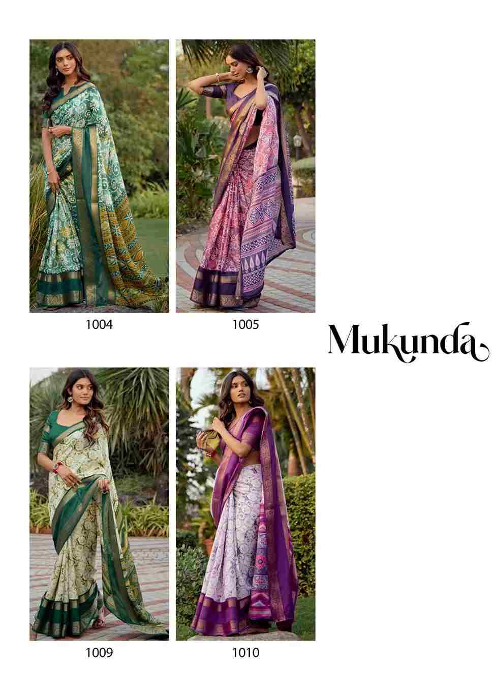 Mukunda By SR 1001 To 1010 Series Indian Traditional Wear Collection Beautiful Stylish Fancy Colorful Party Wear & Occasional Wear Silk Jacquard Sarees At Wholesale Price