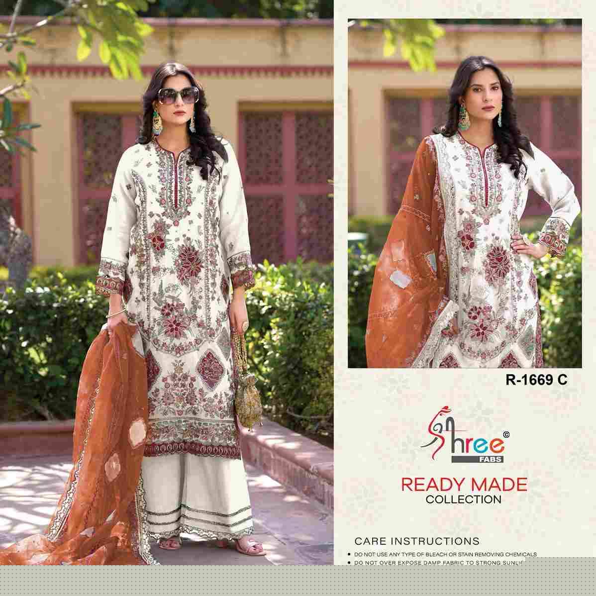 Shree Fabs Hit Design R-1669 Colours By Shree Fabs R-1669-A To R-1669-D Series Beautiful Pakistani Suits Stylish Fancy Colorful Party Wear & Occasional Wear Organza Embroidered Dresses At Wholesale Price