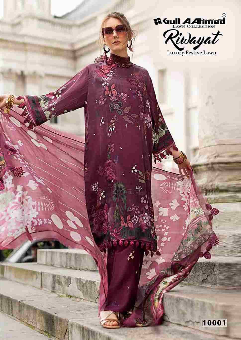 Riwayat Vol-10 By Gull Aahmed 10001 To 10006 Series Beautiful Festive Suits Stylish Fancy Colorful Casual Wear & Ethnic Wear Pure Lawn Embroidered Dresses At Wholesale Price