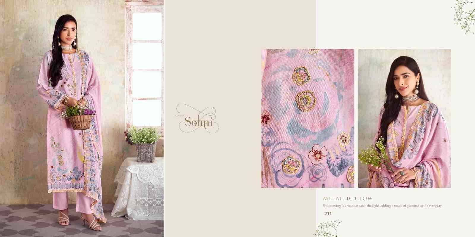 Spring By Sohni 211 To 214 Series Beautiful Suits Colorful Stylish Fancy Casual Wear & Ethnic Wear Pure Linen Digital Print Dresses At Wholesale Price