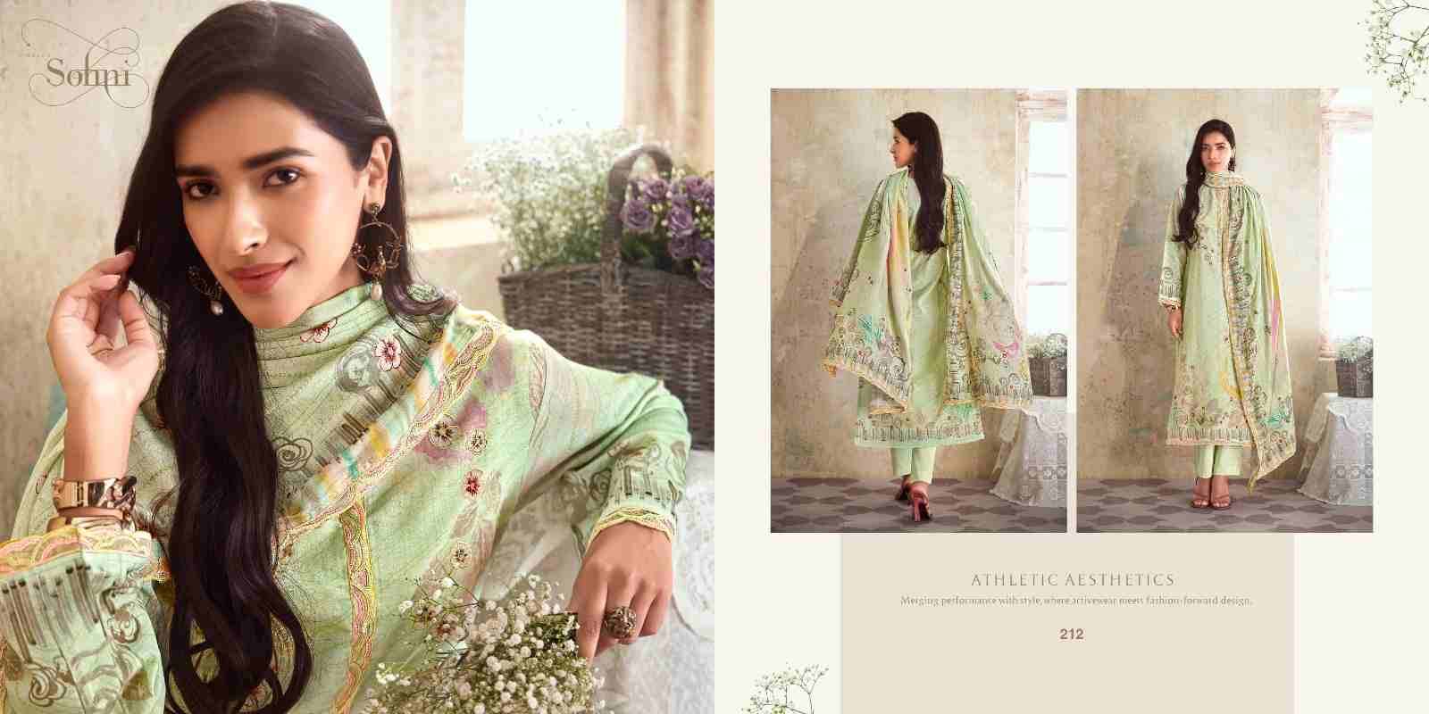 Spring By Sohni 211 To 214 Series Beautiful Suits Colorful Stylish Fancy Casual Wear & Ethnic Wear Pure Linen Digital Print Dresses At Wholesale Price