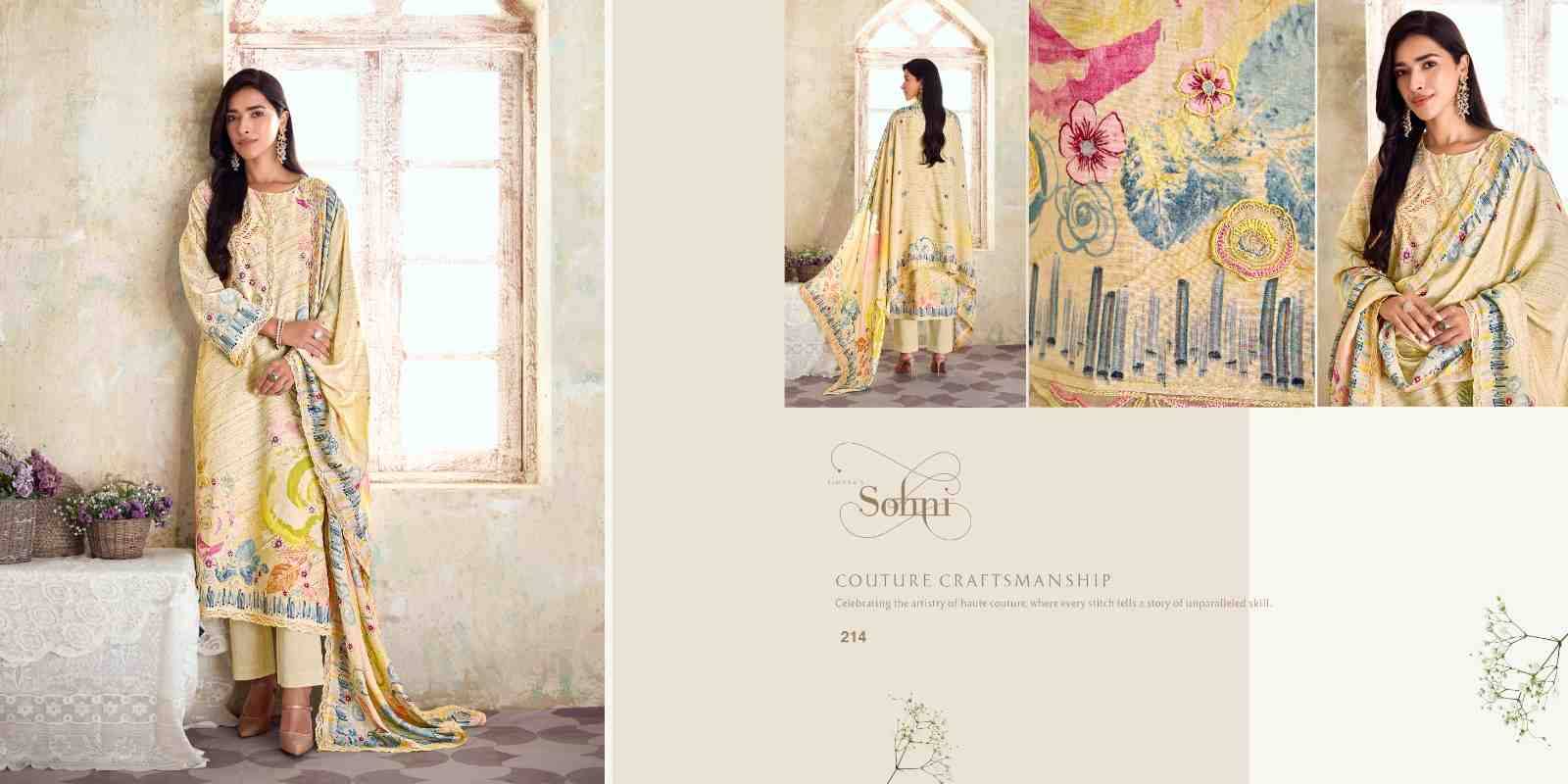 Spring By Sohni 211 To 214 Series Beautiful Suits Colorful Stylish Fancy Casual Wear & Ethnic Wear Pure Linen Digital Print Dresses At Wholesale Price