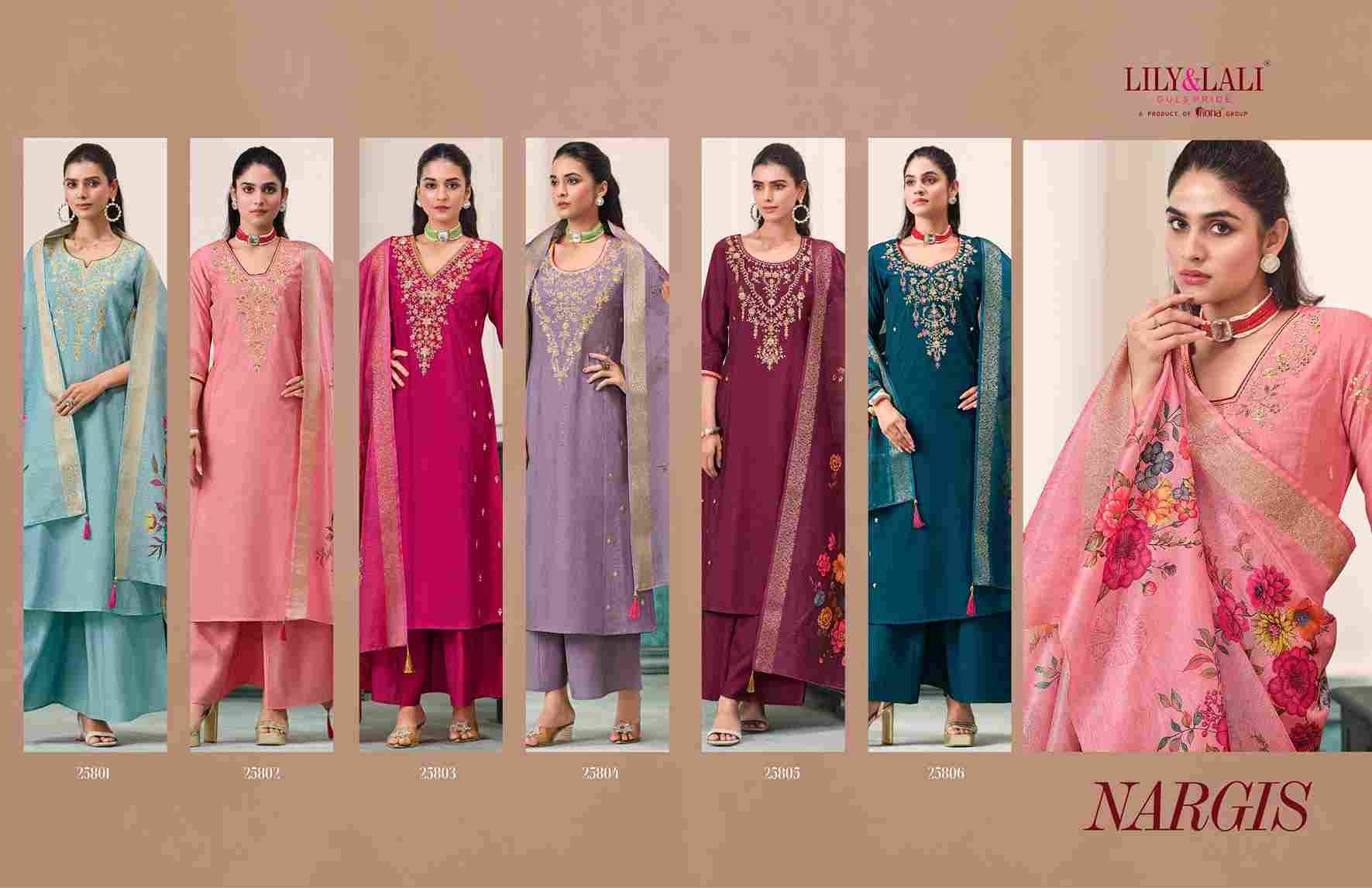 Nargis By Lily And Lali 25801 To 25806 Series Beautiful Festive Suits Colorful Stylish Fancy Casual Wear & Ethnic Wear Roman Cotton Dresses At Wholesale Price