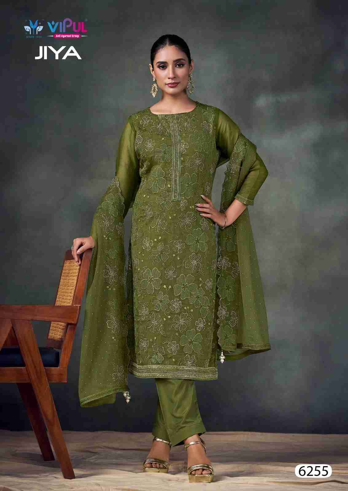 Jiya By Vipul Fashion 6251 To 6256 Series Designer Festive Suits Beautiful Fancy Stylish Colorful Party Wear & Occasional Wear Chiffon Embroidered Dresses At Wholesale Price