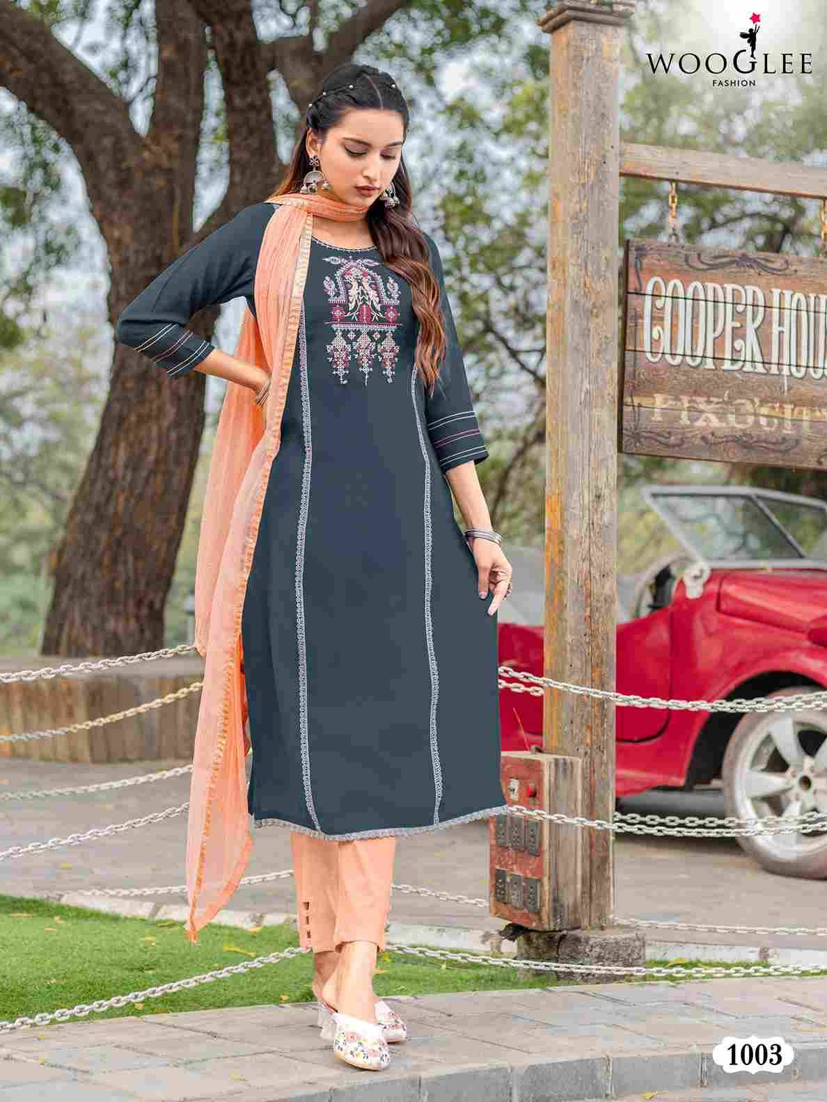 Moksha By Wooglee 1001 To 1005 Series Designer Festive Suits Collection Beautiful Stylish Fancy Colorful Party Wear & Occasional Wear Pure Viscose Silk Dresses At Wholesale Price
