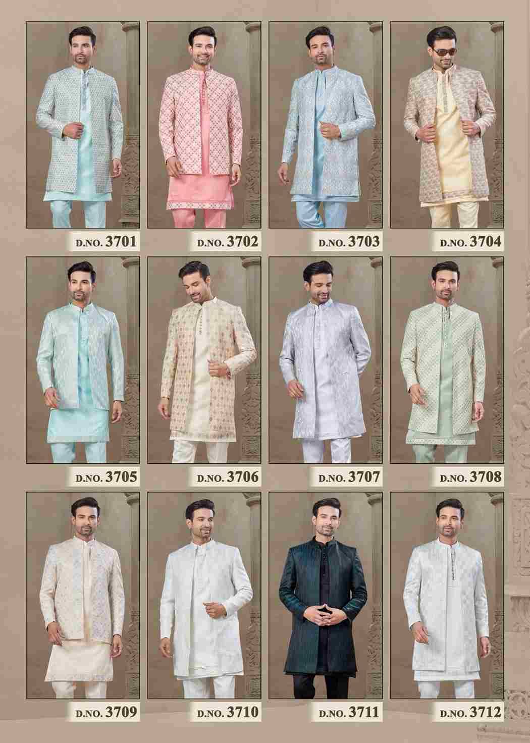 Wedding Collection Vol-37 By Outluk 3701 To 3712 Series Beautiful Colorful Stylish Fancy Casual Wear & Ethnic Wear & Ready To Wear Malai Silk Kurtas With And Jackets At Wholesale Price