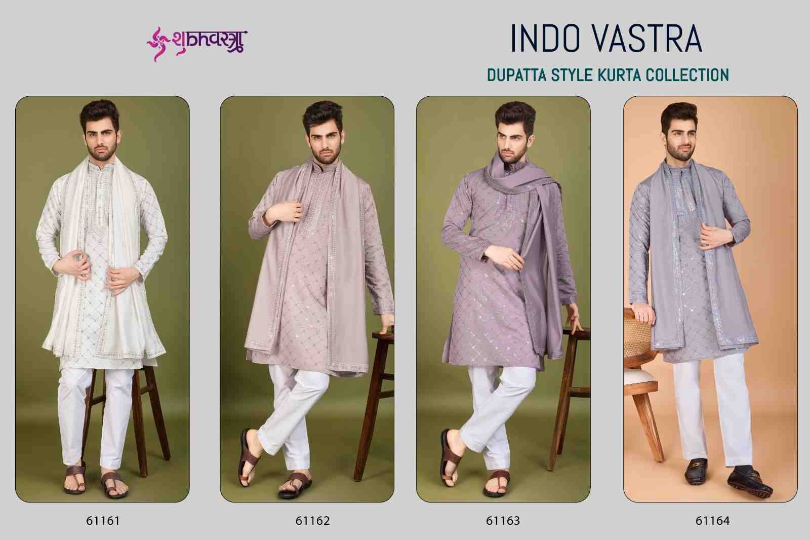 Indo Vastra By Shubhvastra 61161 To 61164 Series Beautiful Colorful Stylish Fancy Casual Wear & Ethnic Wear & Ready To Wear Viscose Silk Kurtas With Dupatta At Wholesale Price