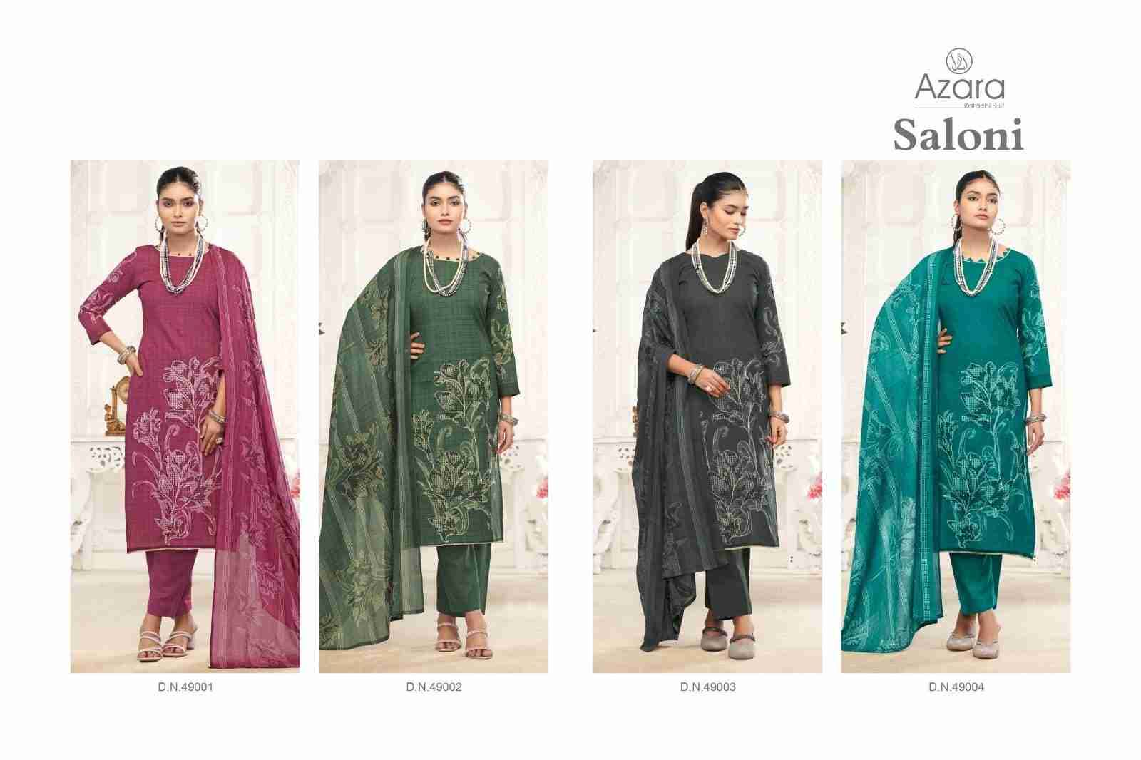 Saloni By Azara 49001 To 49004 Series Beautiful Festive Suits Stylish Fancy Colorful Casual Wear & Ethnic Wear Pure Lawn Cotton Dresses At Wholesale Price