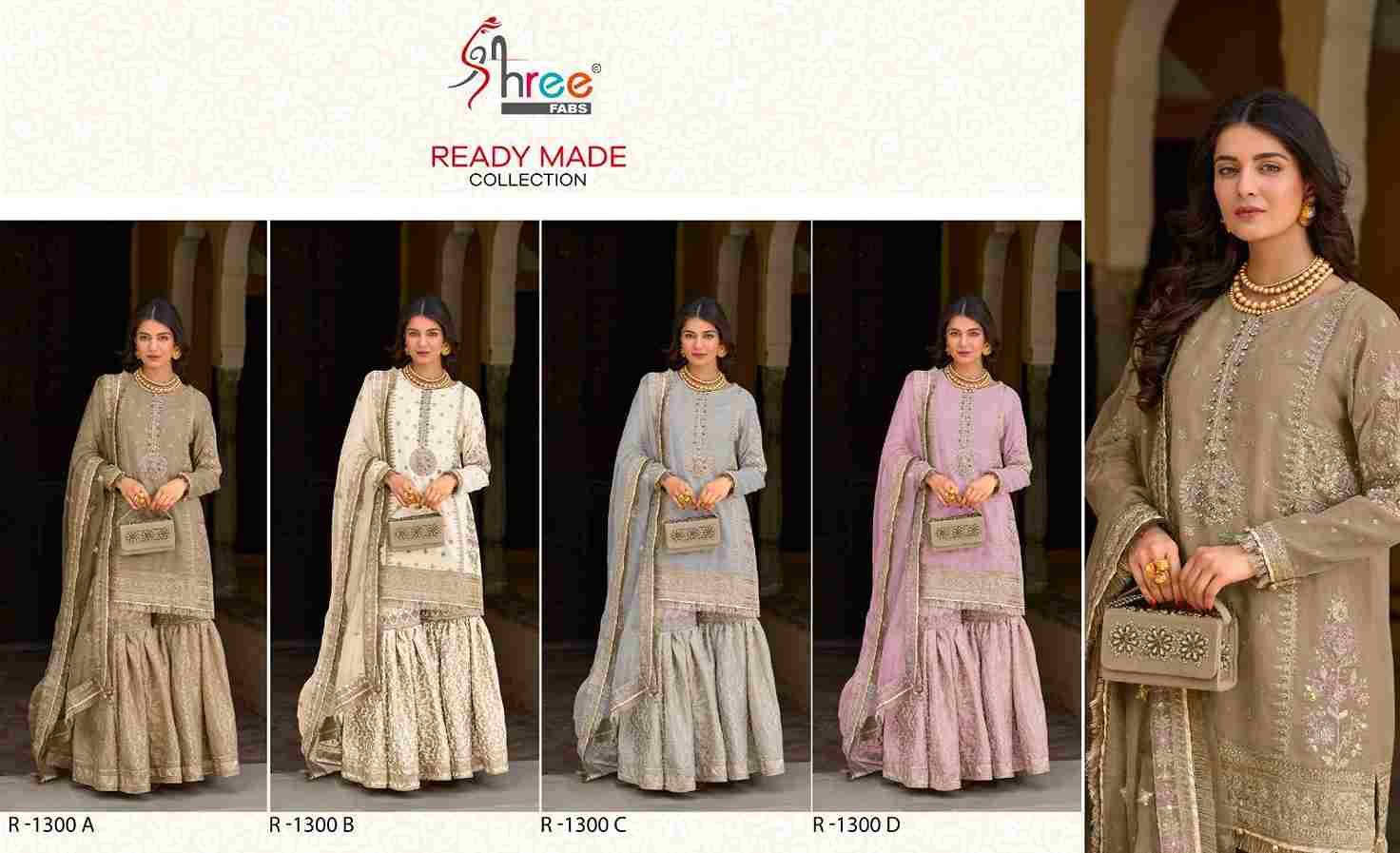 Shree Fabs Hit Design R-1300 Colours By Shree Fabs R-1300-A To R-1300-D Series Wholesale Designer Pakistani Suits Collection Beautiful Stylish Fancy Colorful Party Wear & Occasional Wear Chiffon Dresses At Wholesale Price