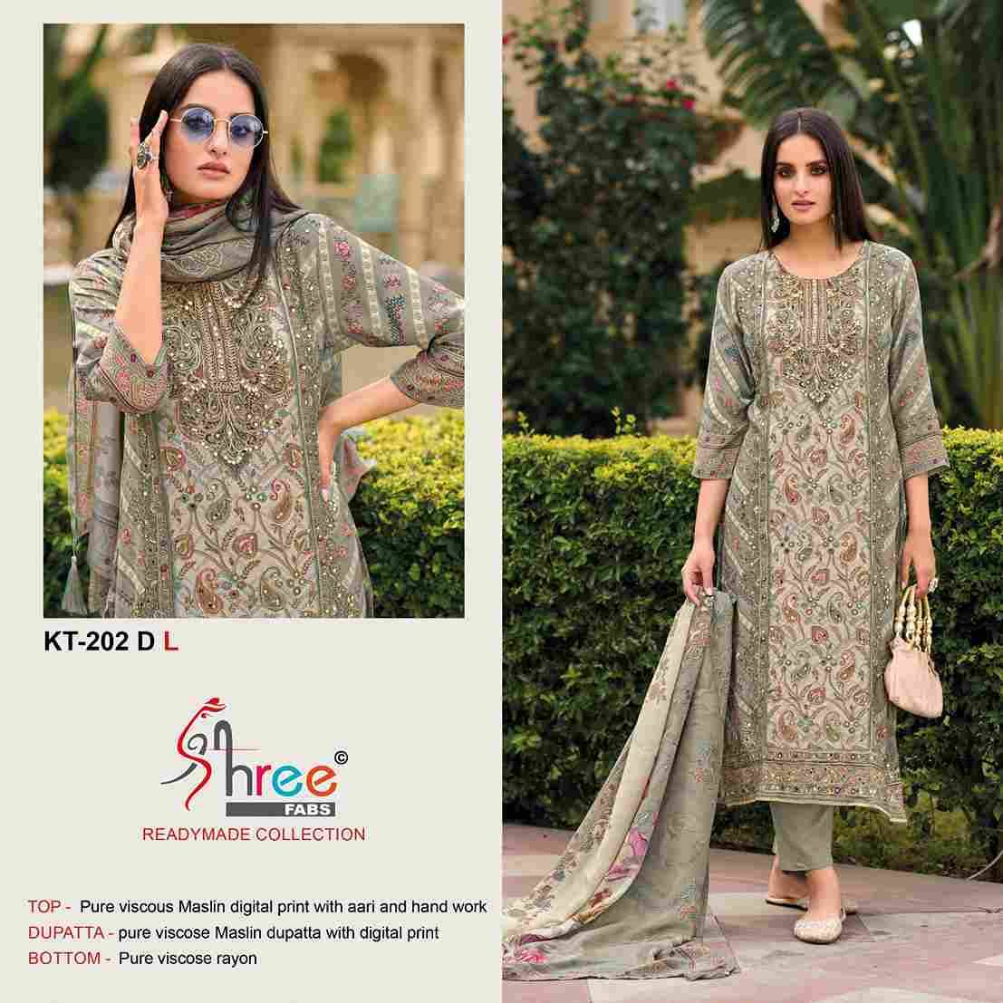 Shree Fabs Hit Design KT-202 Colours By Shree Fabs KT-202-A To KT-202-D Series Designer Pakistani Suits Beautiful Fancy Stylish Colorful Party Wear & Occasional Wear Pure Viscose Muslin Embroidery Dresses At Wholesale Price