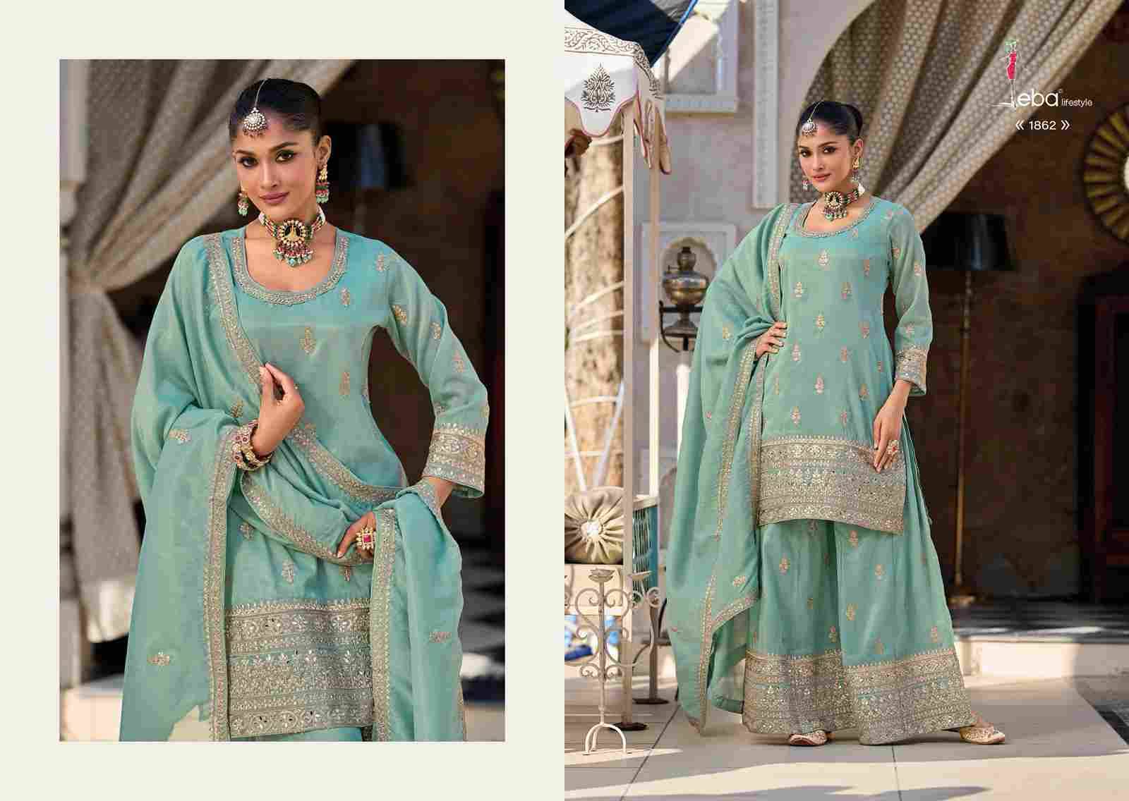 Heeramandi By Eba Lifestyle 1861 To 1863 Series Beautiful Sharara Suits Colorful Stylish Fancy Casual Wear & Ethnic Wear Simmer Embroidery Dresses At Wholesale Price
