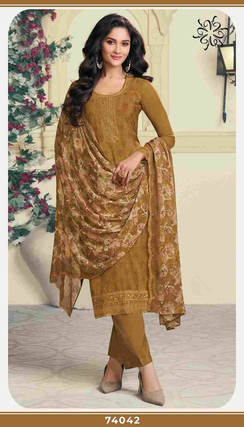 Royal Crepe Vol-47 By Vinay Fashion 74041 To 74048 Series Designer Festive Suits Collection Beautiful Stylish Fancy Colorful Party Wear & Occasional Wear Royal Crepe Dresses At Wholesale Price