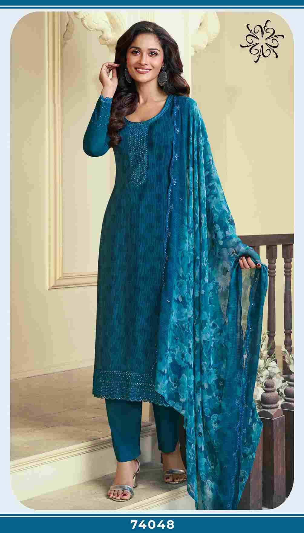 Royal Crepe Vol-47 By Vinay Fashion 74041 To 74048 Series Designer Festive Suits Collection Beautiful Stylish Fancy Colorful Party Wear & Occasional Wear Royal Crepe Dresses At Wholesale Price