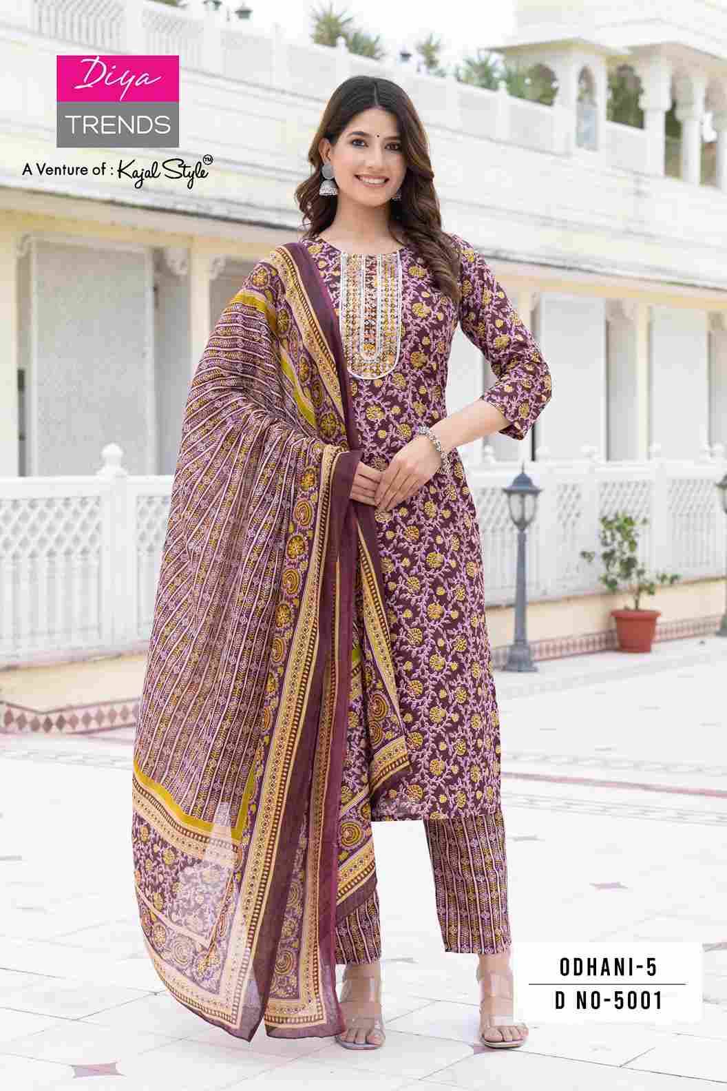 Odhani Vol-5 By Diya Trends 5001 To 5016 Series Beautiful Suits Colorful Stylish Fancy Casual Wear & Ethnic Wear Cotton Print Dresses At Wholesale Price